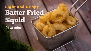 Light and Crispy Batter Fried Squid  Batter Fried Squid  Squid Recipes  Cookd [upl. by Yrtnej14]