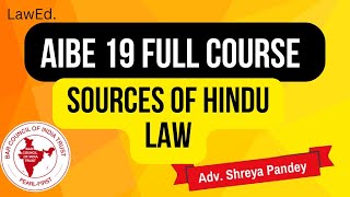 SOURCES OF HINDU LAW  LawEd by Shreya Pandey [upl. by Tsirc793]