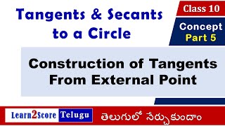 Construction of Tangents to Circle From External Point Class 10 AP TS [upl. by Enilraep]