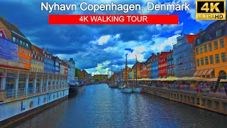 Copenhagen Denmark  Nyhavn Walking Tour  4K Scenic Waterfront Walk Travel Europe [upl. by Gnaw]