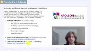 APOLLON Fernstudium Angewandte Psychologie BSc [upl. by Sou608]