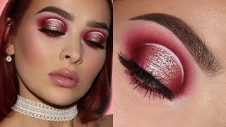 Cranberry amp Rose Gold Halo Eye  Makeup Tutorial Using NEW PRODUCTS [upl. by Ellerahc638]