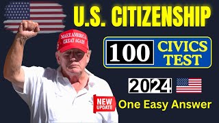 2024 Random 100 Civics Questions and Answers US Citizenship Interview 2024  Easy Answer  N400 [upl. by Ahsian102]