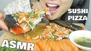 ASMR SALMON SASHIMI  SUSHI PIZZA EATING SOUNDS  SASASMR [upl. by Launam]