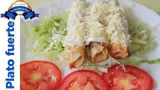 Como hacer tacos DORADOS DE POLLO 🐣 estilo Rosy  Recetas de POLLO [upl. by Eiclud]