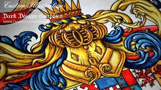 Coat of Arms of Armorial Bearings  Speed Painting [upl. by Bergstrom281]