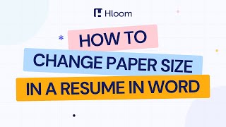 How to Change Paper Size in a Resume in Word [upl. by Shotton]