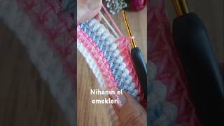 Baby blanket crochet tığişi örgü diy tutorial balnket handmade shortsfypシ゚ trending knit [upl. by Ahsekin]