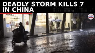 Southern China Storm Update 7 Fatalities as Deadly Winds Sweep People from Buildings [upl. by Llenil]