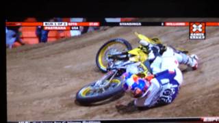 Travis Pastrana Crash  Rodeo 720 ToiletPaper Roll XGames 15 [upl. by Alieka]