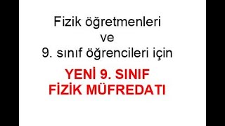 Yeni 9 Sınıf Fizik 1 ve 2 ünite tanıtım [upl. by Fuller]