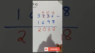 How to subtract 4 digit numbers mathshorts shorts subtraction ytshorts [upl. by Karalynn]