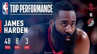 James Harden Scores 48 Pts in Comeback Win Over Blazers  December 9 2017 [upl. by Hama]