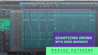 Quantizing Multitrack Drums using Bend Markers in PreSonus Studio One [upl. by Mildrid]