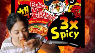 3x Spicy Samyang Fire Noodles Challenge  Spicy Food Challenge Video 🥵🥵🔥🔥 [upl. by Airetal]