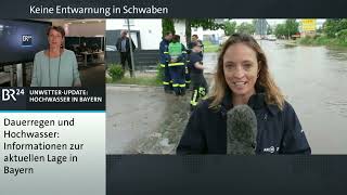 BR24live Wetter Update  Hochwasser in Bayern [upl. by Killian248]