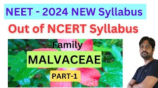 Malvaceae Family  Neet 2024 New Syllabus Out of ncert syllabus [upl. by Hubie]