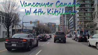 Driving in Vancouver  Kitsilano W 4th Ave Vancouver British Columbia Canada [upl. by Norahc]