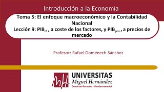 TEMA 05 LEC 09 PIB a coste de los factores y PIB a precios de mercado umh1184sp 202324 [upl. by Reidar264]