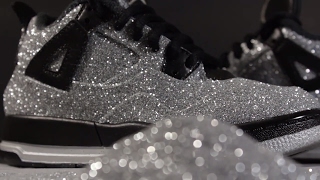 Custom Jordan 4 Glitter Jordan 4 Crystal 4s [upl. by Malilliw464]