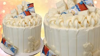 White Chocolate Drip Cake  Milky Bar Caramel Cake  NICS CAKE STATION [upl. by Odnamra]