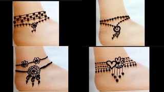 new latest anklets mehndi designs stylish anklet mehndi [upl. by Hevak]