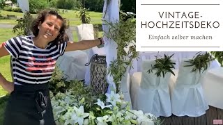 VINTAGE BLUMENDEKO für die Hochzeit Tischdeko amp Blumendeko zur Trauung im Freien DIY [upl. by Ihsoyim]