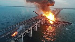 3 MINUTES AGO Crimean Bridge Finally HIT by Ukrainian Fighter Jet with British STORM SHADOW Missile [upl. by Eetnom]