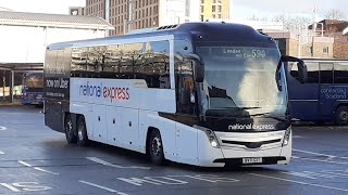 Bruces Coaches National Express Scania K410EB6 Levante III BV71 GXT [upl. by Whiteley288]