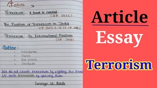 Article on terrorism  Essay on terrorism  article on terrorism up board [upl. by Buller446]