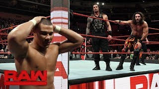 Cesaro amp Sheamus vs Roman Reigns amp Seth Rollins  Raw Tag Team Title Match Raw Feb 5 2018 [upl. by Michey140]