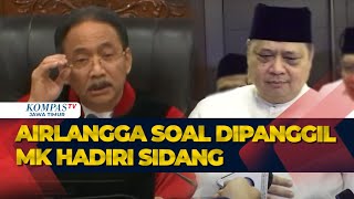 Airlangga Beri Tanggapan soal Dipanggilnya MK untuk Hadiri Sidang Sengketa Pilpres [upl. by Newsom]