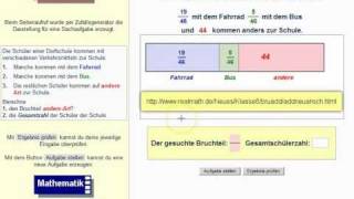 Sachaufgaben zur Bruchrechnung anschaulich lösen mit realmathde [upl. by Anyahc]