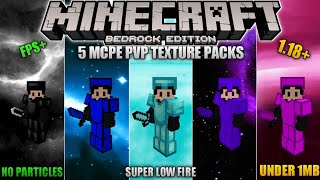 5 MCPE PvP Texture Packs For 118 FPS BOOST  Minecraft Bedrock Edition Android iOS Win10 [upl. by Anawk]