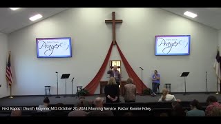 First Baptist Church Braymer MO October 20 2024 Morning Service Pastor Ronnie Foley [upl. by Atikim]