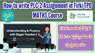 How to write PLC2 Assignment in FirkiPLC2 AssignmentFirki TPD Maths coursePLC2Assignment [upl. by Hcurab]