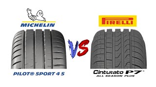 Tire Comparison Michelins Pilot Sport 4S vs Pirellis Cinturato P7 [upl. by Elodie]