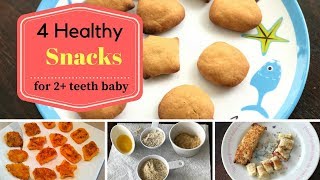 4 Healthy Teething Snacks  for 2 teeth baby amp 1  2 year toddlers [upl. by Neelsaj]