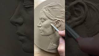 Bas Relief Portrait Sculpture in Progress sculpture clay portrait portraitsculpture [upl. by Rekcut]