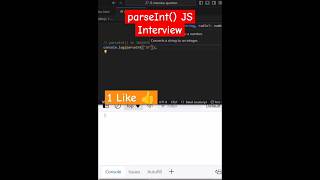 parseInt in JavaScript  javascript interview question shorts shortvideo javascript coding [upl. by Lodi]