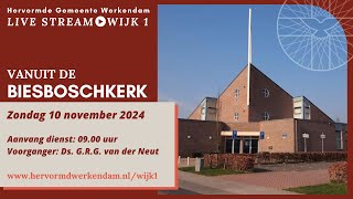 Ochtenddienst  10 november 0900  Herv Gem Werkendam wijk 1  Biesboschkerk [upl. by Bennie]