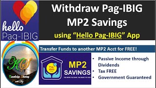 MP2 Savings Withdrawal and Transfer to another MP2 Acct Hello PagIBIG App  Quick Guide for Pinoy [upl. by Savdeep267]