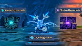 Defeating AnemoElectro Hypostasis and Cryo Regisvine  Genshin Impact [upl. by Lennad37]