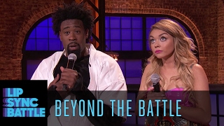 Sarah Hyland amp DeAndre Jordan Beyond the Battle  Lip Sync Battle [upl. by Enomahs]