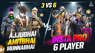 INSTA 6 PRO BAAP PLAYERS VS AJJUBHAI AMITBHAI AND MUNNABHAI BEST CS FF GAMEPLAY  GARENA FREE FIRE [upl. by Eimmak]