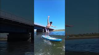 Backflip on Paddle Board Don’t ask how many attempts it took 😂 [upl. by Carpio841]