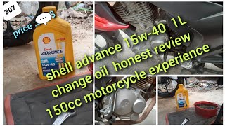 shell advance 15w40 1Liter review motorcycle change oil [upl. by Nadda]