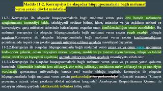 Dövlət Qulluğu Korrupsiya hüquqpozmları ilə bağlı məlumatvermə IIIIV Fəsil [upl. by Tuorah]