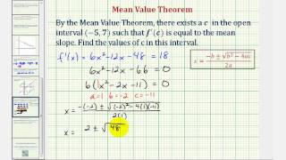 Ex 4 Mean Value Theorem  Quadratic Formula Needed [upl. by Garris]