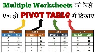 How to consolidate multiple worksheets into Pivot Table in Excel Hindi By TeachToEach [upl. by Wattenberg]